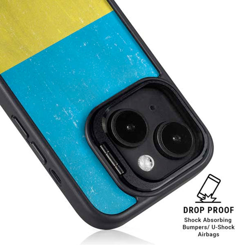 Ukraine Flag Distressed iPhone 15 Kickstand Case